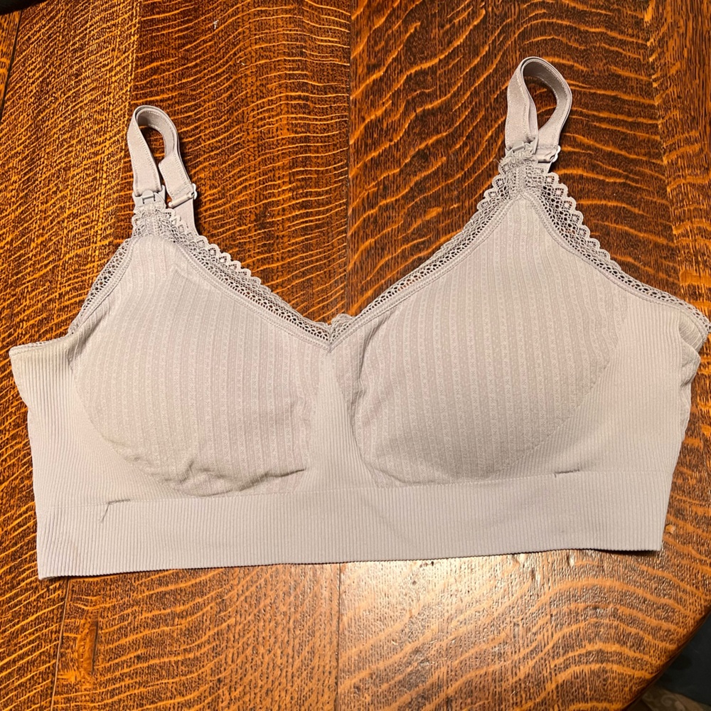 La Vie En Rose Lilac Gray Nursing Bra